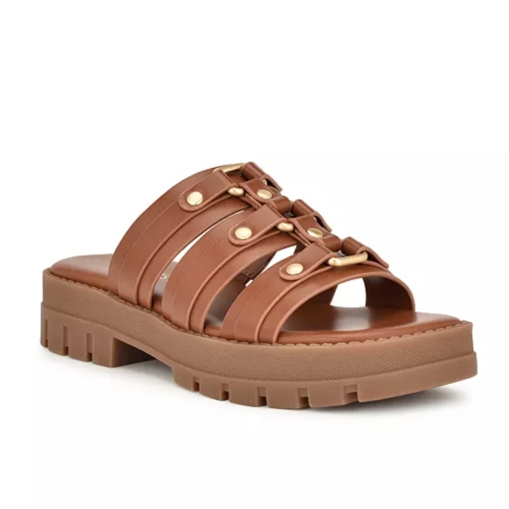 Nine West NWT Cazz3 Tan Sandals Size 8.5M